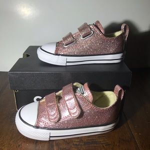 Toddler Rose Gold Glitter Converse